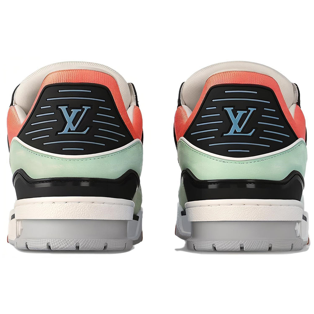 LOUIS VUITTON Trainer Unisex Mint Green & Coral Pink Sneakers