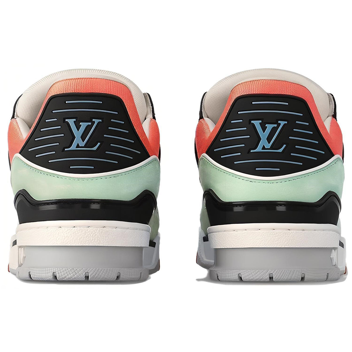 LOUIS VUITTON Trainer Unisex Mint Green & Coral Pink Sneakers