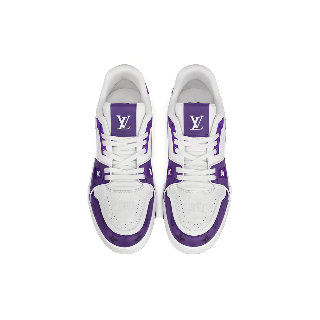 Louis Vuitton Trainer Unisex Low-Top Sneakers, White & Purple