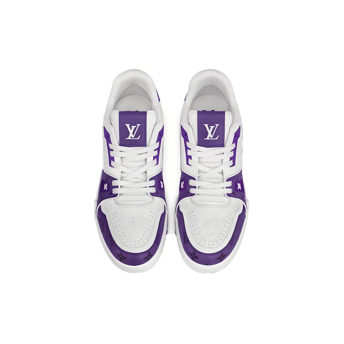 Louis Vuitton Trainer Unisex Low-Top Sneakers, White & Purple