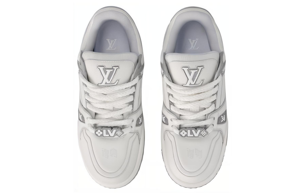 LOUIS VUITTON Trainer Maxi Unisex Grey & White Low-Top Sneakers