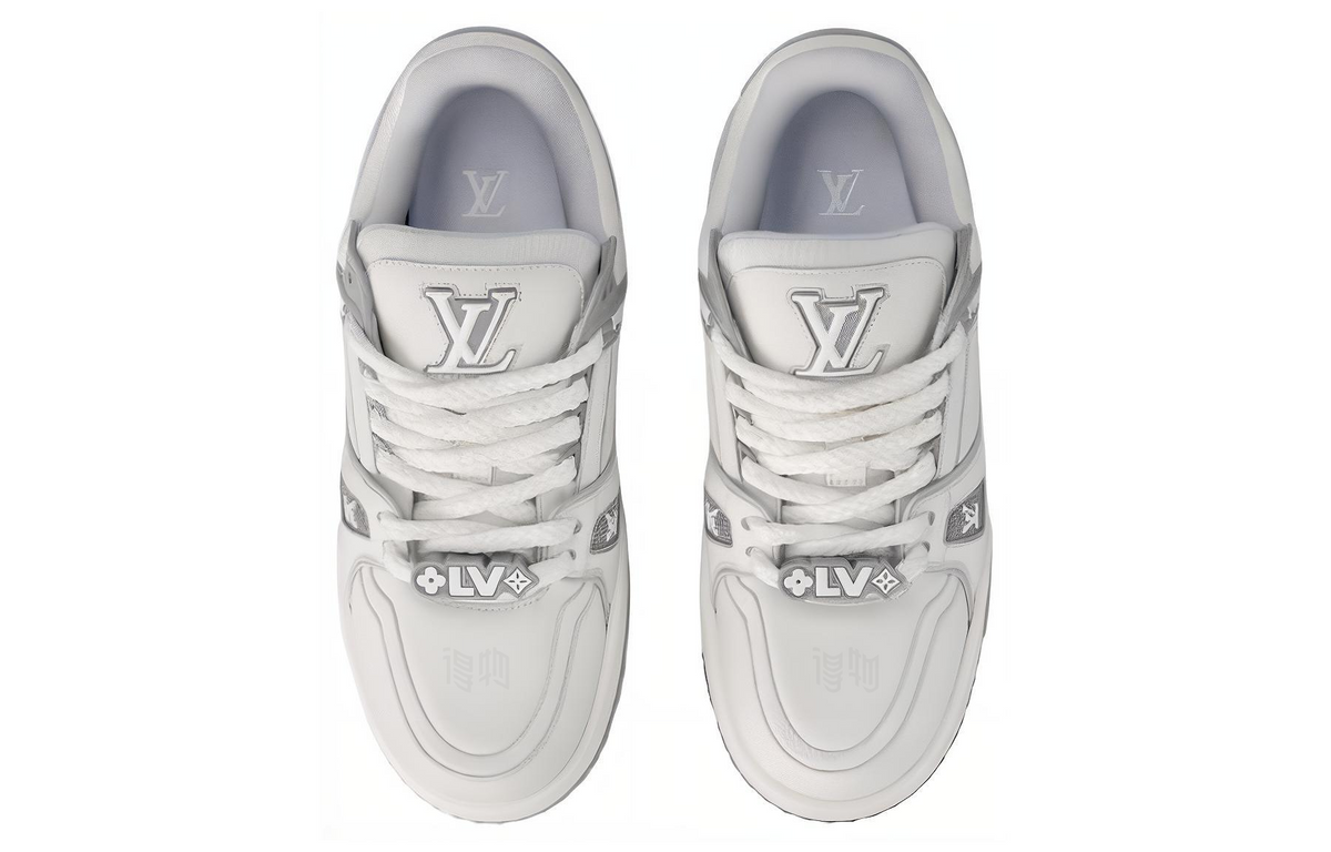 LOUIS VUITTON Trainer Maxi Unisex Grey & White Low-Top Sneakers