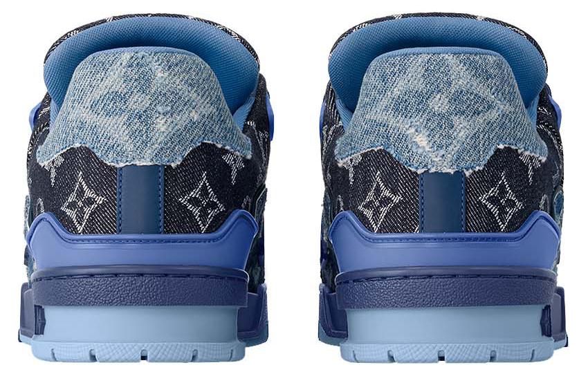 LOUIS VUITTON Trainer Unisex Blue Monogram Patchwork Sneakers