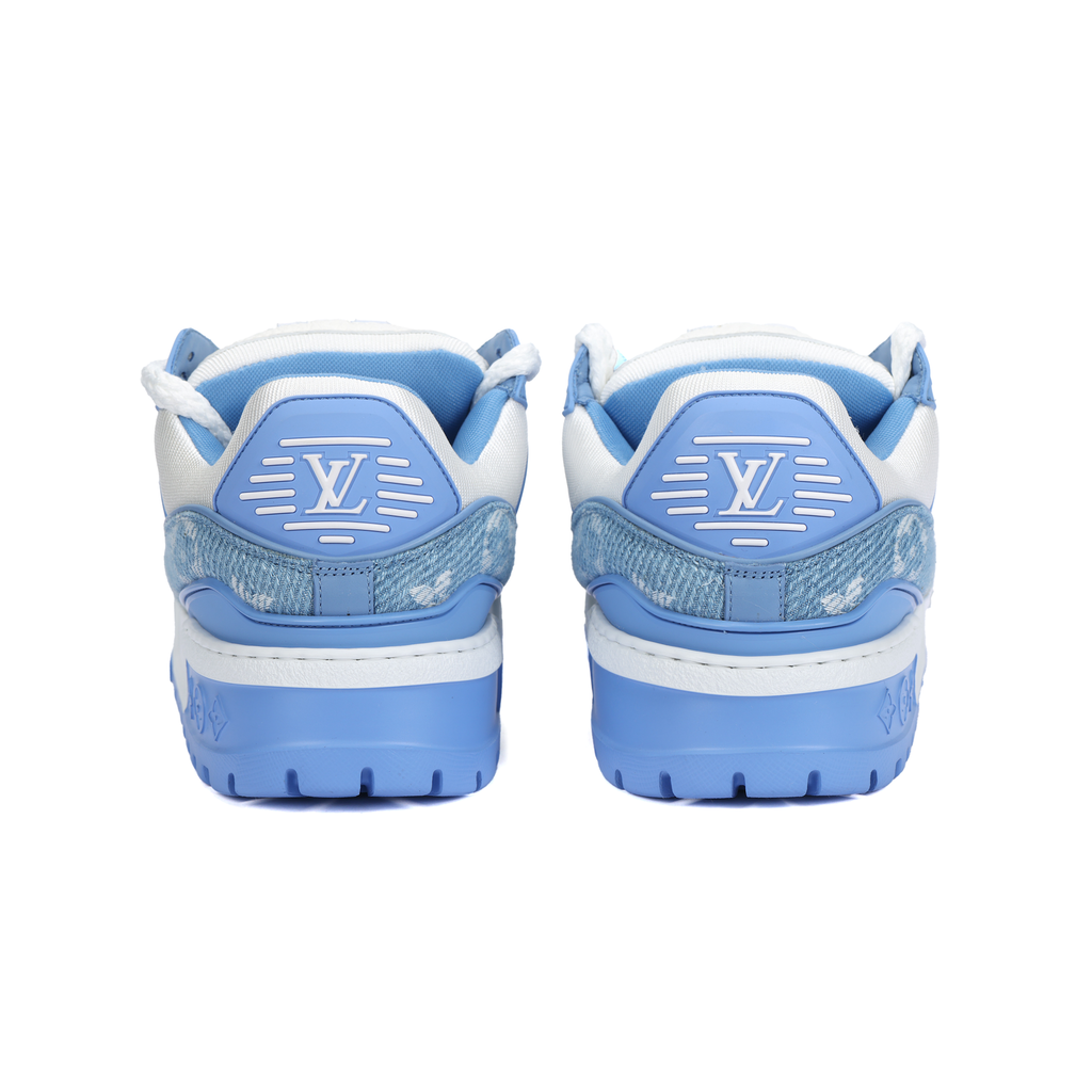 LOUIS VUITTON Trainer Maxi Unisex Blue & White Monogram Sneakers