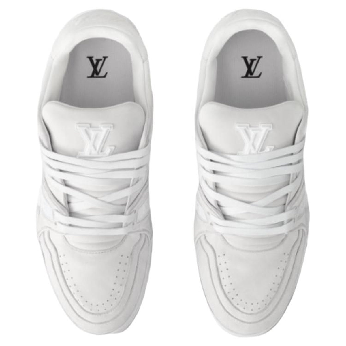 Louis Vuitton Trainer Unisex Low-Top Leather Sneakers, White