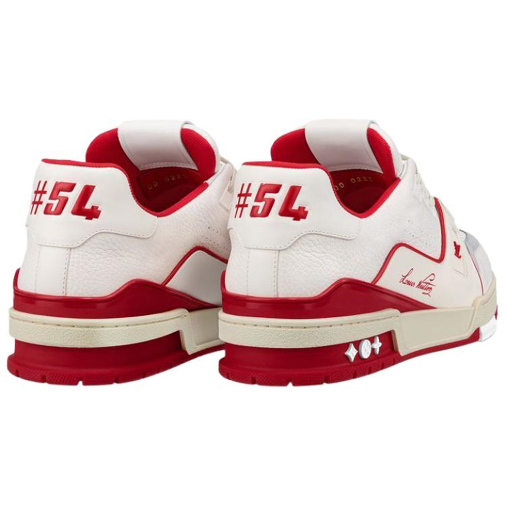Louis Vuitton Trainer Unisex Low-Top Sneakers, Cream & Red
