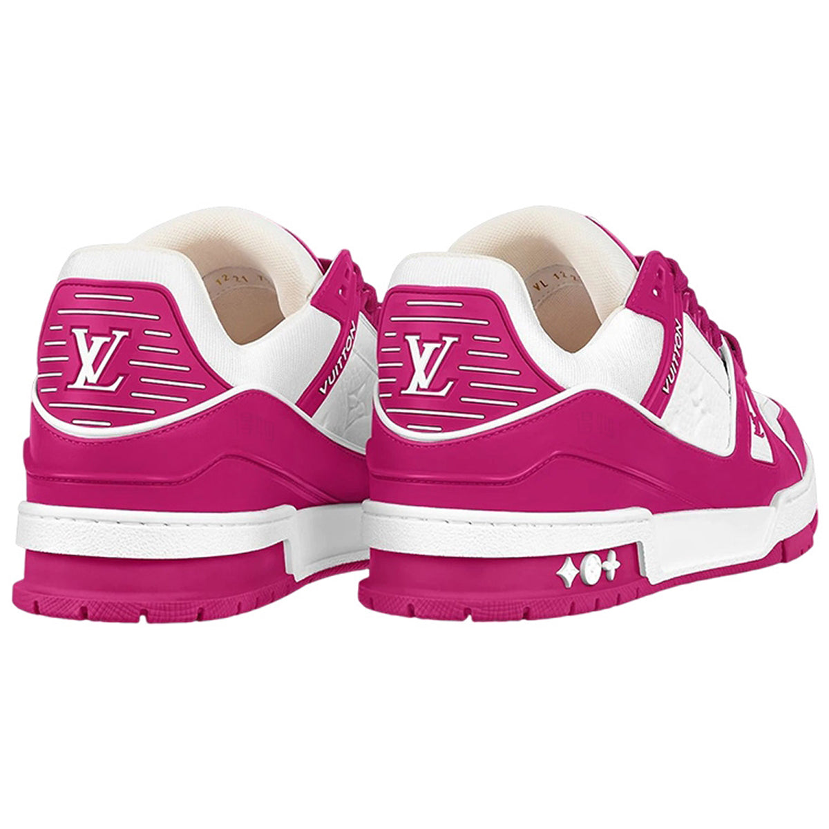 LV Trainer Unisex Low-Top Sneakers, Fuchsia & White