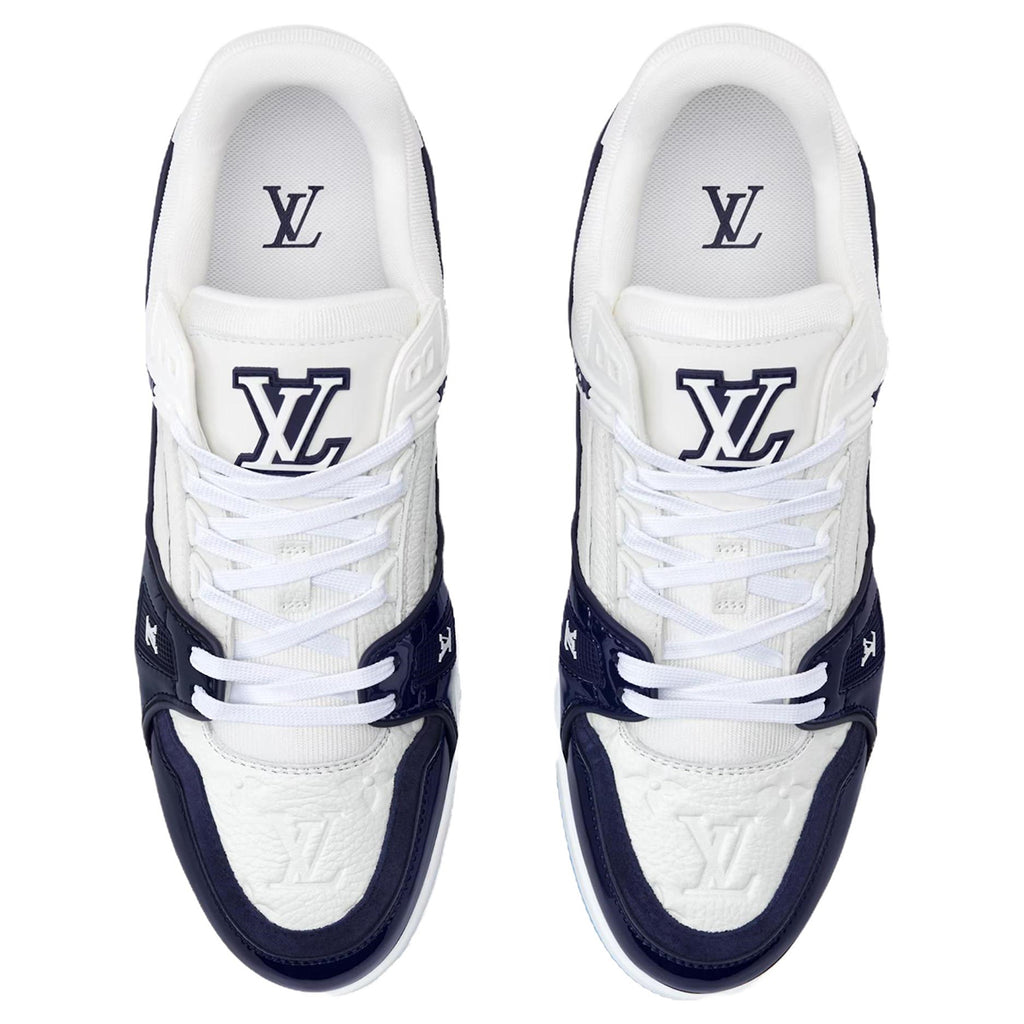 Louis Vuitton Trainer Men's Navy Blue & White Calfskin Sneakers