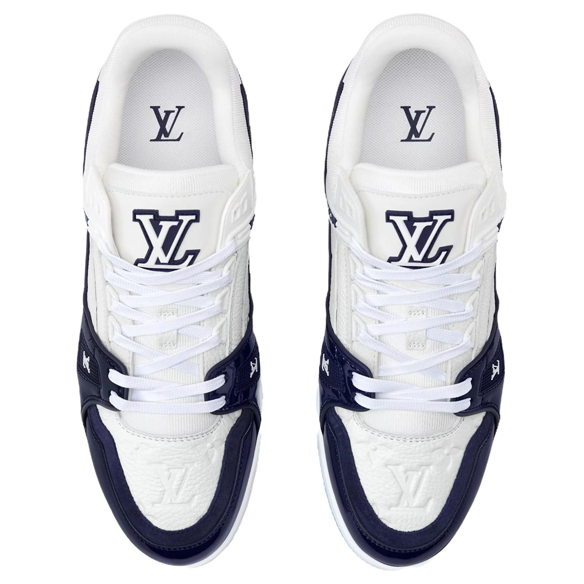 Louis Vuitton Trainer Men's Navy Blue & White Calfskin Sneakers