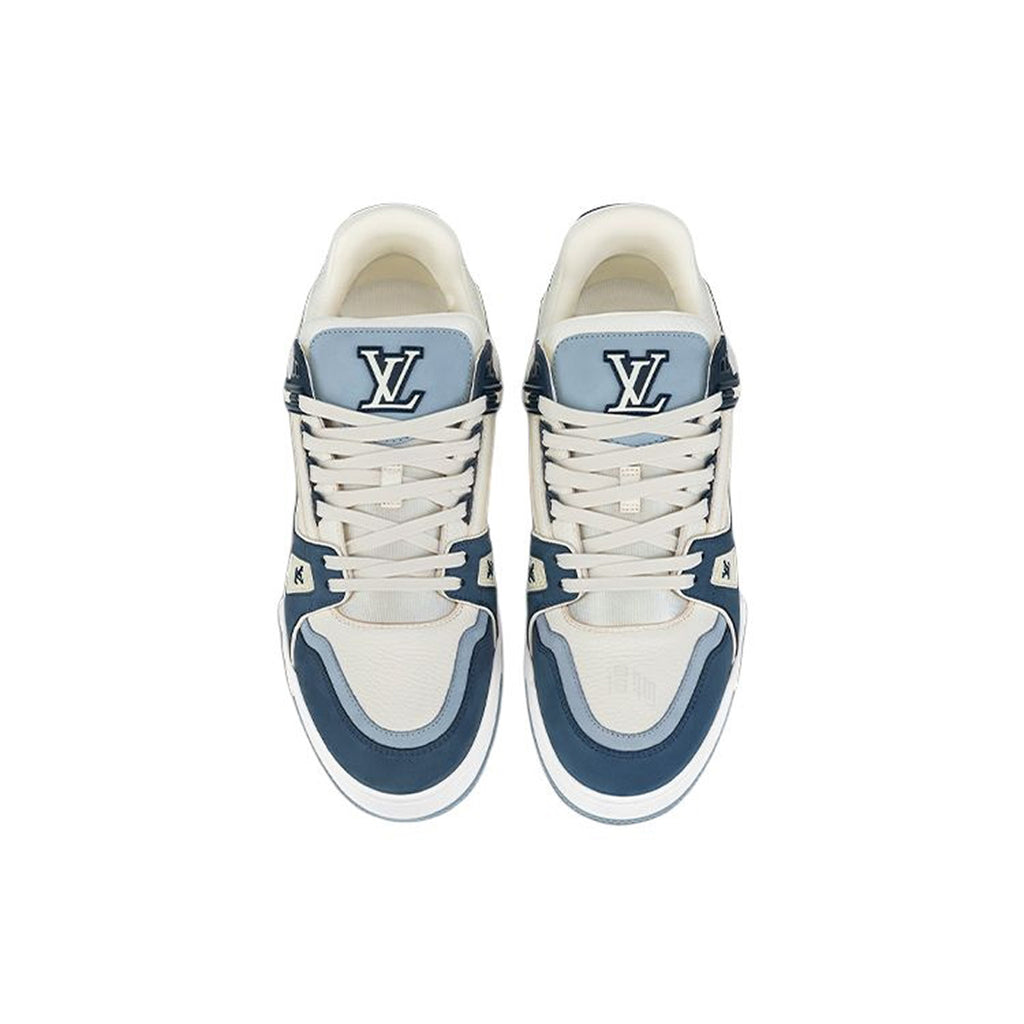 LV Trainer Unisex Low-Top Sneakers, Blue & White