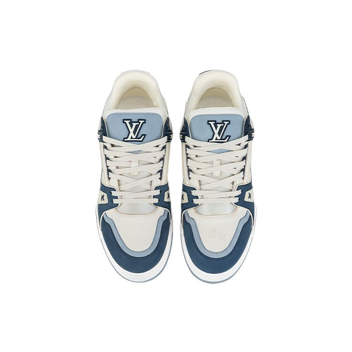 LV Trainer Unisex Low-Top Sneakers, Blue & White