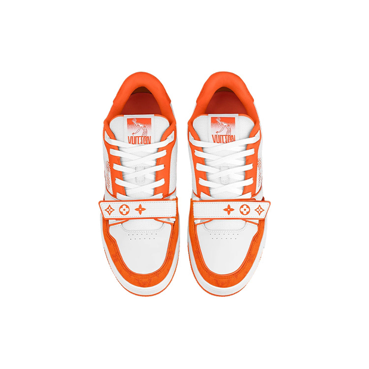 Louis Vuitton Trainer Men's Low-Top Sneakers, White & Orange