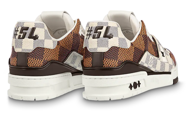 LOUIS VUITTON Trainer Unisex Brown & Cream Checkerboard Sneakers