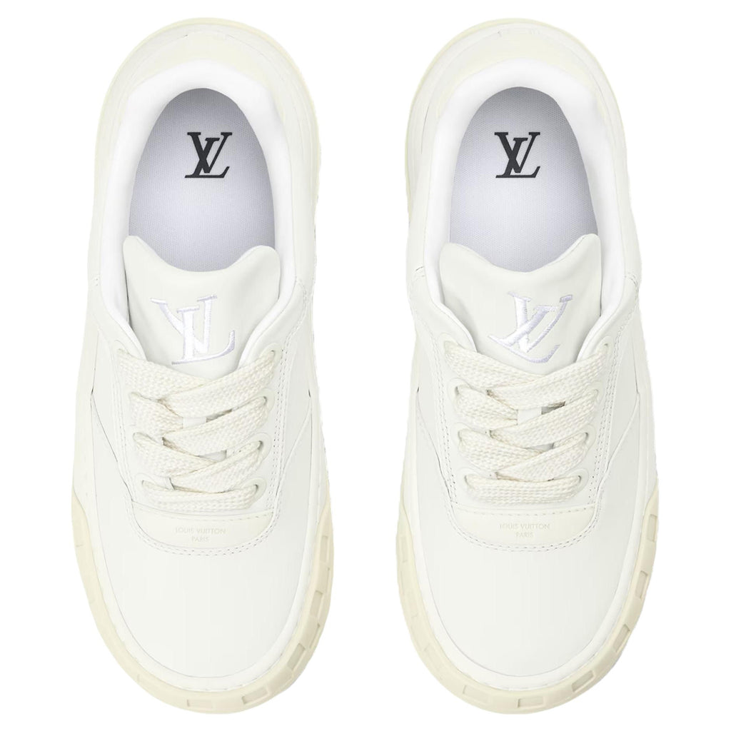 LOUIS VUITTON Tilted Men's White Calfskin Low-Top Sneakers