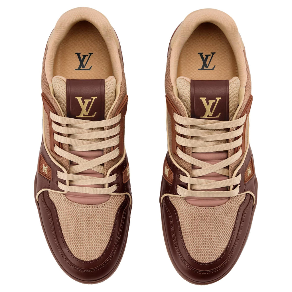 Louis Vuitton Trainer Men's Chestnut Brown & Tan Calfskin Sneakers