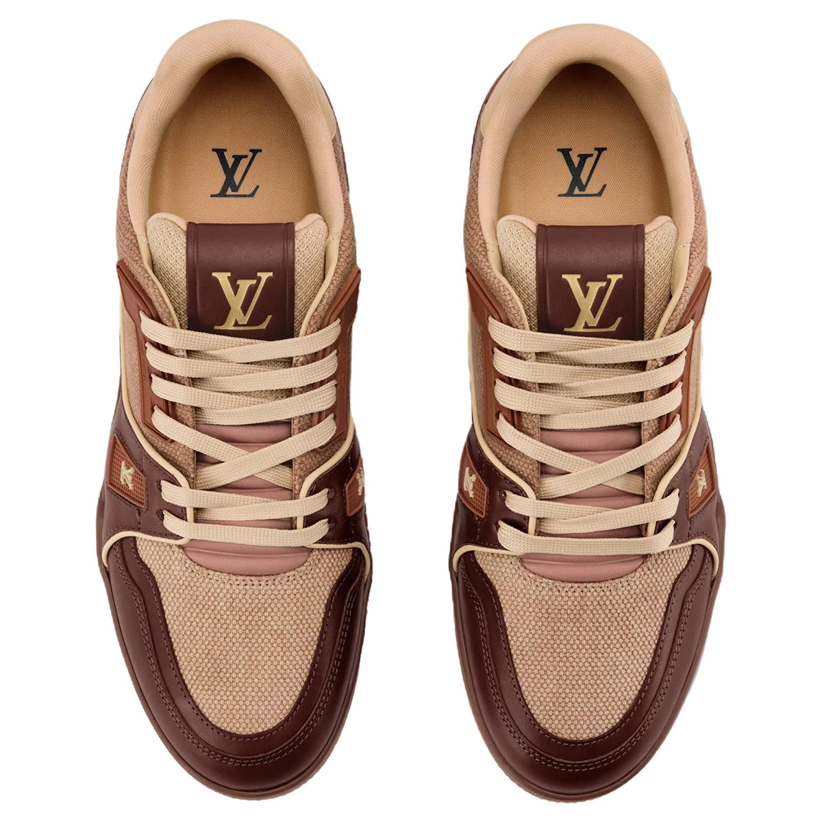 Louis Vuitton Trainer Men's Chestnut Brown & Tan Calfskin Sneakers