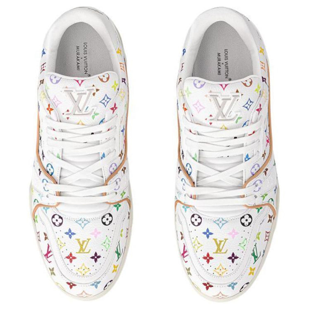 Louis Vuitton x Takashi Murakami Trainer Men's Sneakers, White Multicolor