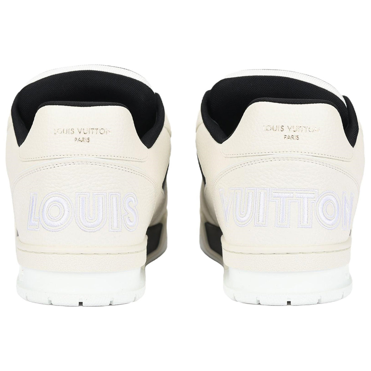 Louis Vuitton Trainer Men's Low-Top Leather Sneakers, Black & White