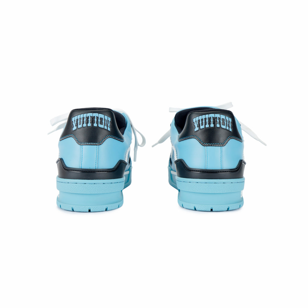 LOUIS VUITTON Trainer Unisex Light Blue & Black Low-Top Sneakers
