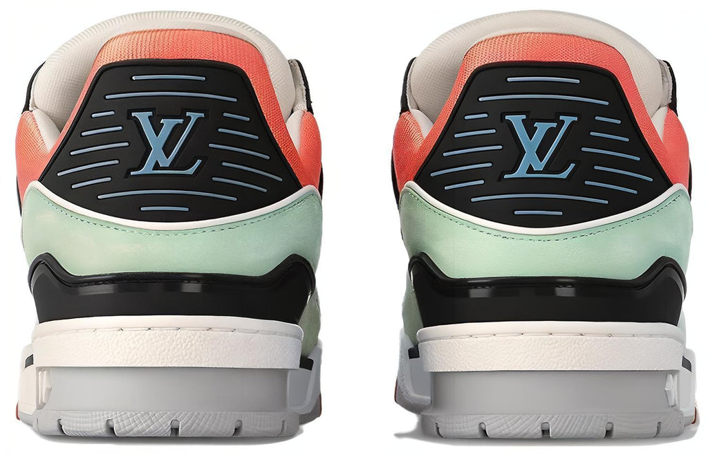 LOUIS VUITTON Trainer Unisex Mint & Coral Colorblock Sneakers