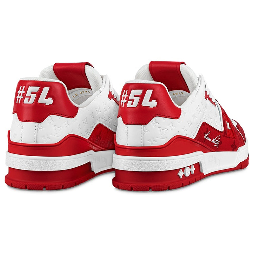 Louis Vuitton Trainer Unisex Low-Top Sneakers, Red & White