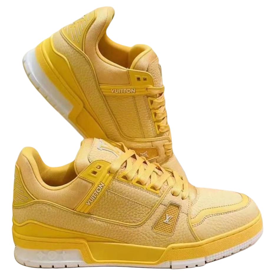 LOUIS VUITTON Trainer Unisex Yellow Leather Low-Top Sneakers