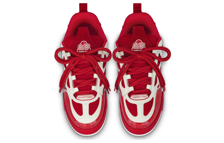 LOUIS VUITTON Skate Men's Red & White Low-Top Sneakers