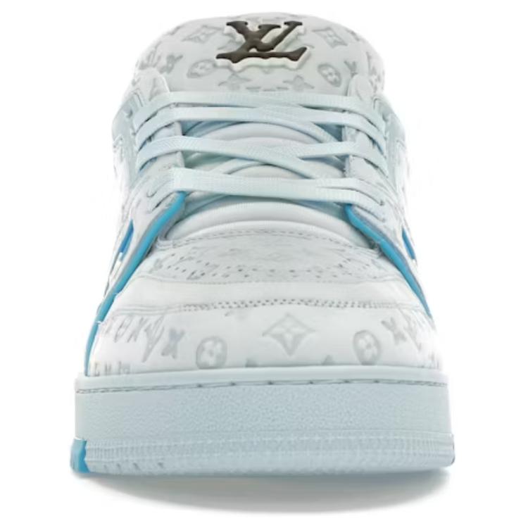 LOUIS VUITTON Trainer Tyler Men's Light Blue & Grey Monogram Sneakers