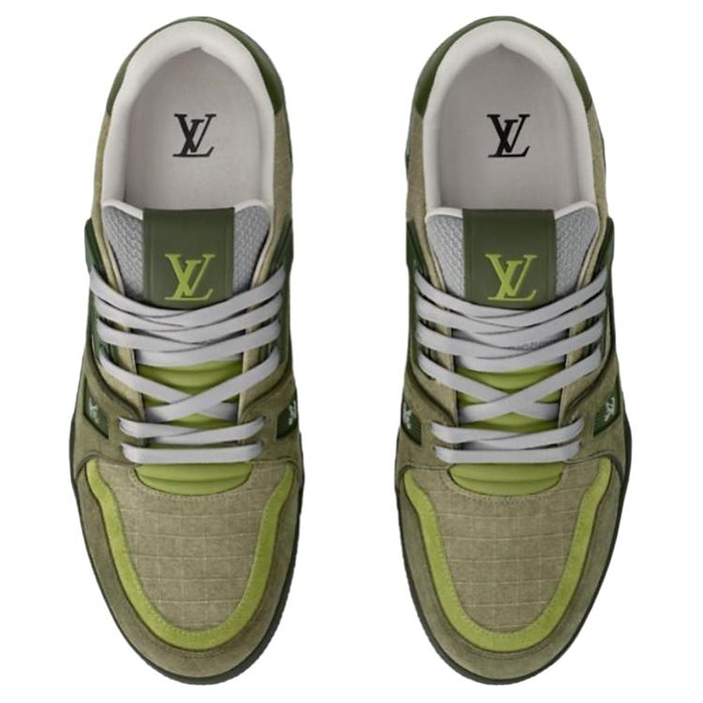 Louis Vuitton Trainer Men's Olive Green & Khaki Sneakers