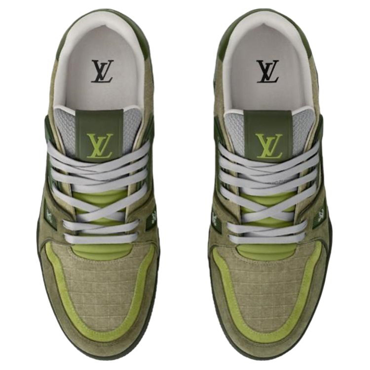 Louis Vuitton Trainer Men's Olive Green & Khaki Sneakers