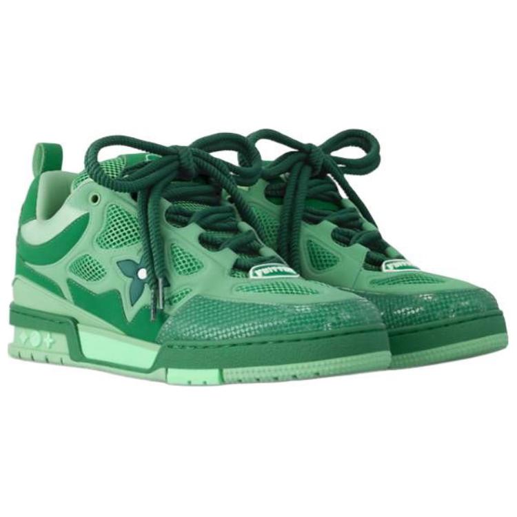 LOUIS VUITTON Skate Men's Green Low-Top Sneakers