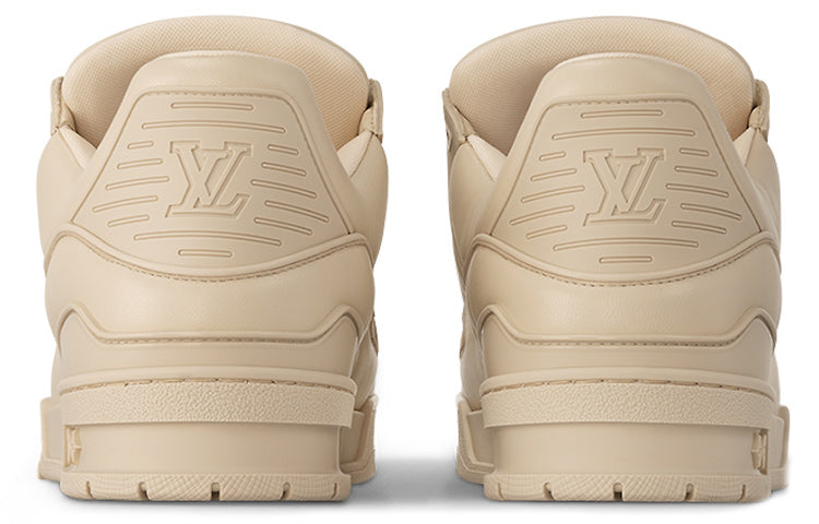 LOUIS VUITTON Trainer Men's Beige Leather Low-Top Sneakers