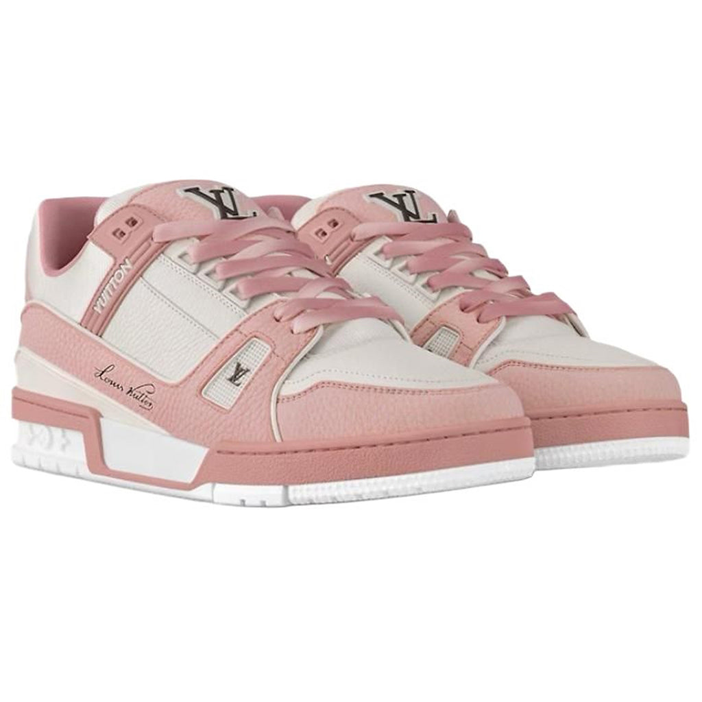 Louis Vuitton Trainer Unisex Low-Top Sneakers, White & Pink