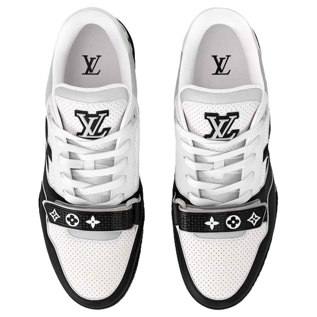Louis Vuitton Trainer Men's Black & White Leather Low-Top Sneakers