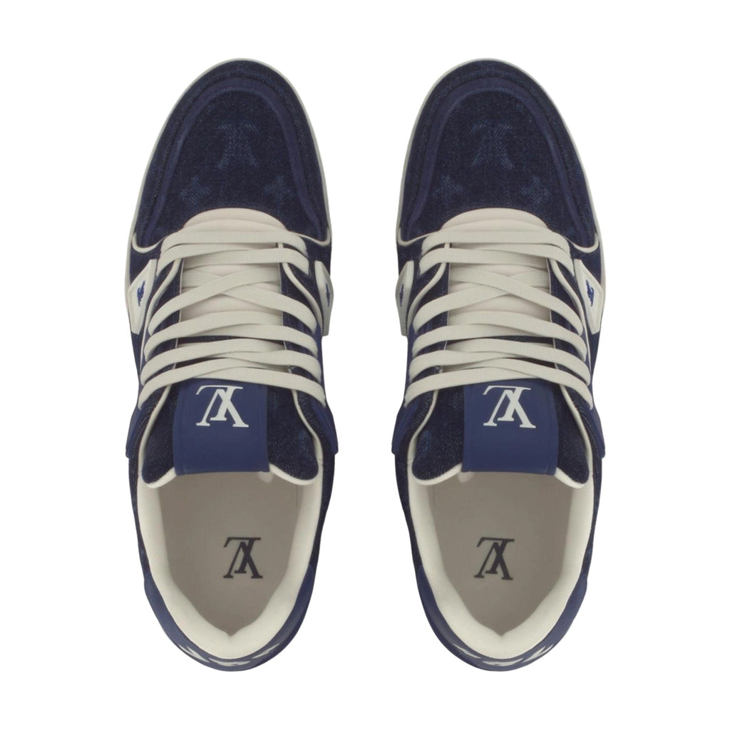 LOUIS VUITTON Trainer Men's Blue Monogram Denim Sneakers