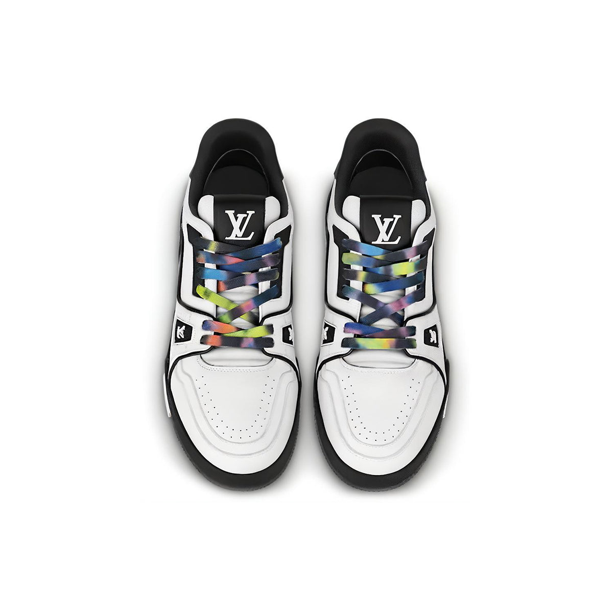 Louis Vuitton Trainer Men's Low-Top Sneakers, White & Black Leather