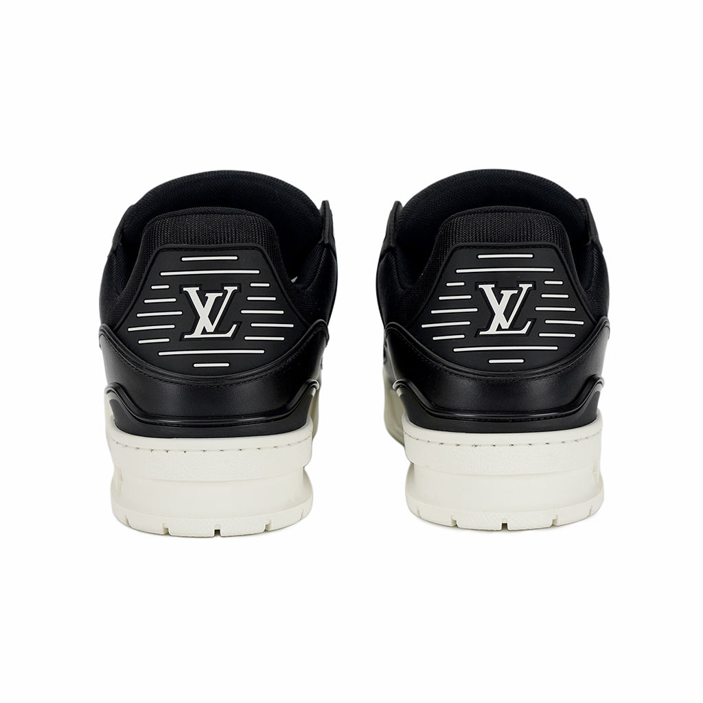 Louis Vuitton Trainer Men's Low-Top Leather Sneakers, Black