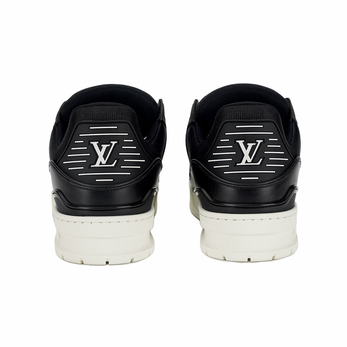 Louis Vuitton Trainer Men's Low-Top Leather Sneakers, Black