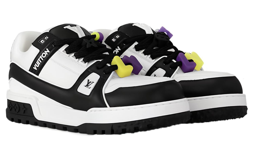 LOUIS VUITTON Trainer Maxi Unisex Black & White Low-Top Sneakers