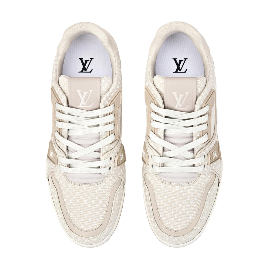 LOUIS VUITTON Trainer Unisex Beige Denim Sneakers