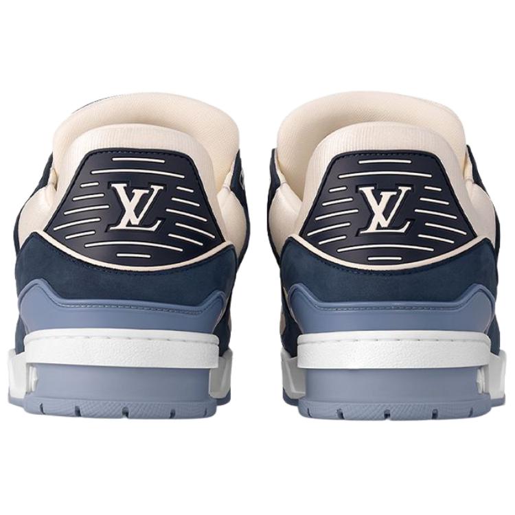 LOUIS VUITTON Trainer Unisex Navy & Cream Low-Top Sneakers