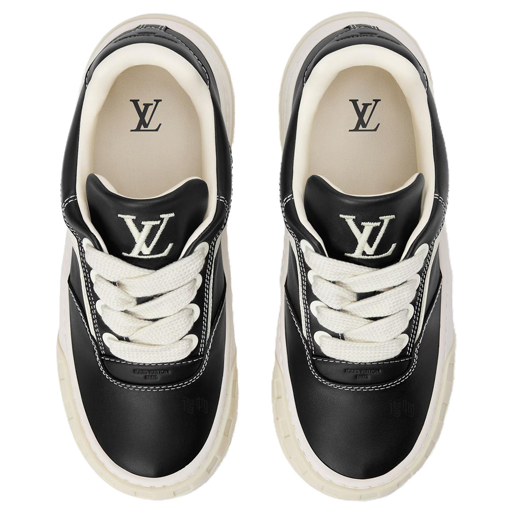 LOUIS VUITTON Tilted Men's Black Calfskin Low-Top Sneakers