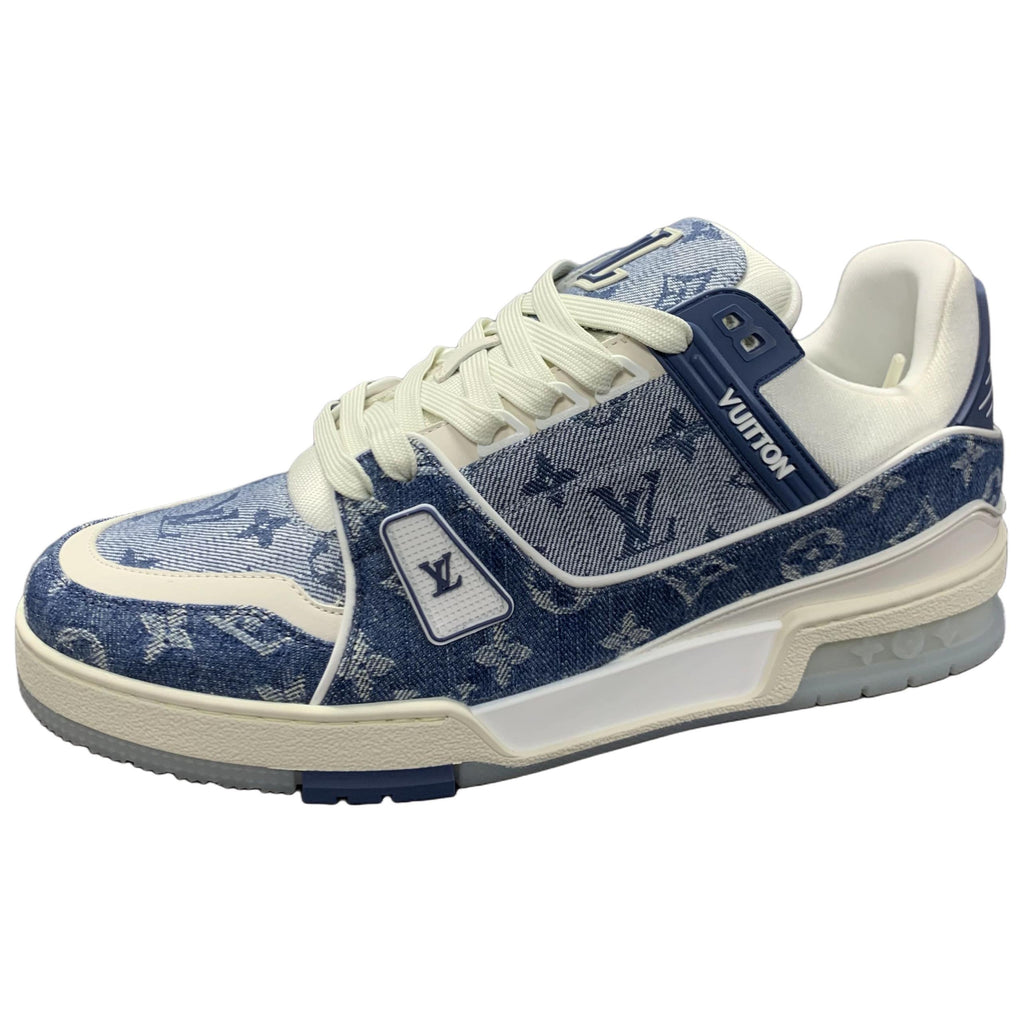 LOUIS VUITTON Trainer Unisex Blue & White Monogram Sneakers