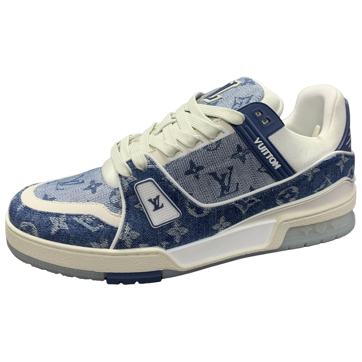 LOUIS VUITTON Trainer Unisex Blue & White Monogram Sneakers