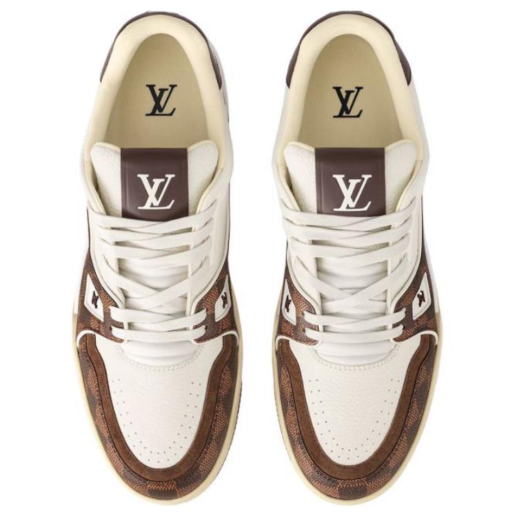 LOUIS VUITTON Trainer Unisex Brown & White Checkerboard Sneakers