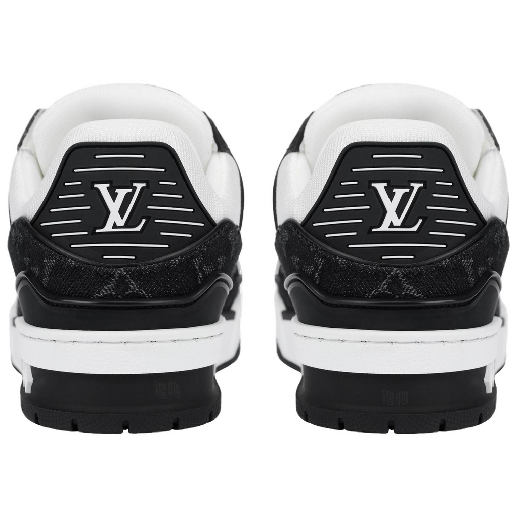 LOUIS VUITTON Trainer Men's Black & White Monogram Sneakers