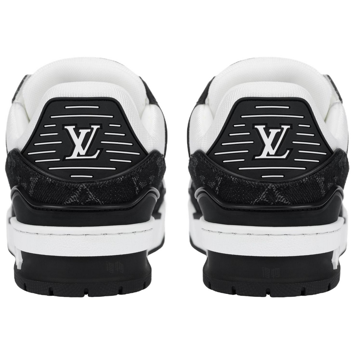 LOUIS VUITTON Trainer Men's Black & White Monogram Sneakers