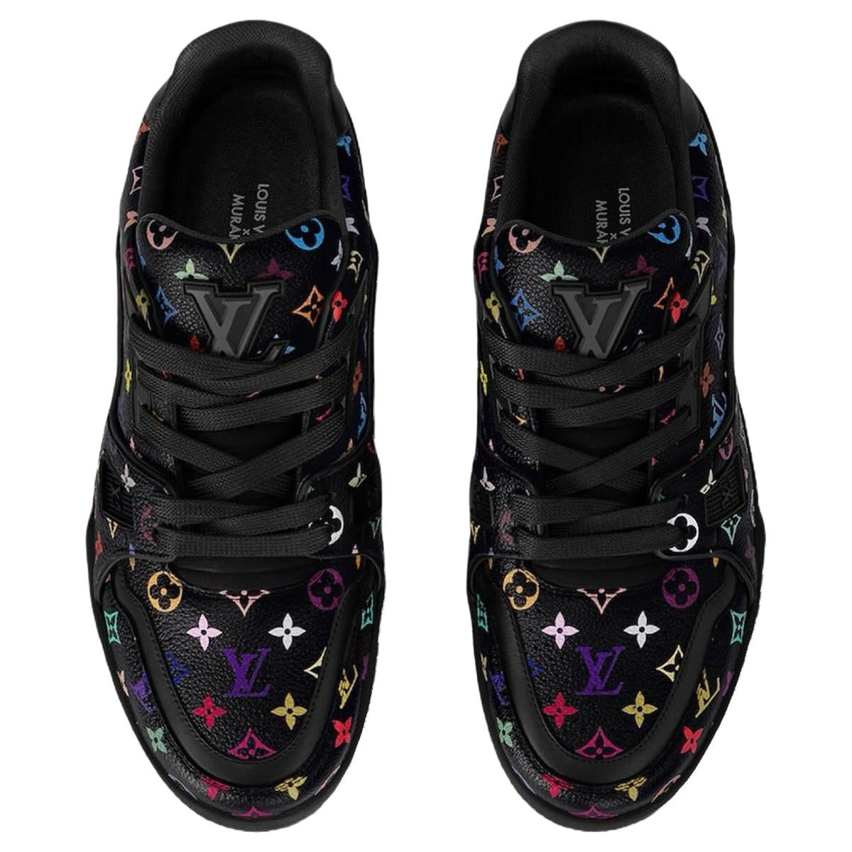 Louis Vuitton x Takashi Murakami Trainer Women's Black Calfskin Sneakers