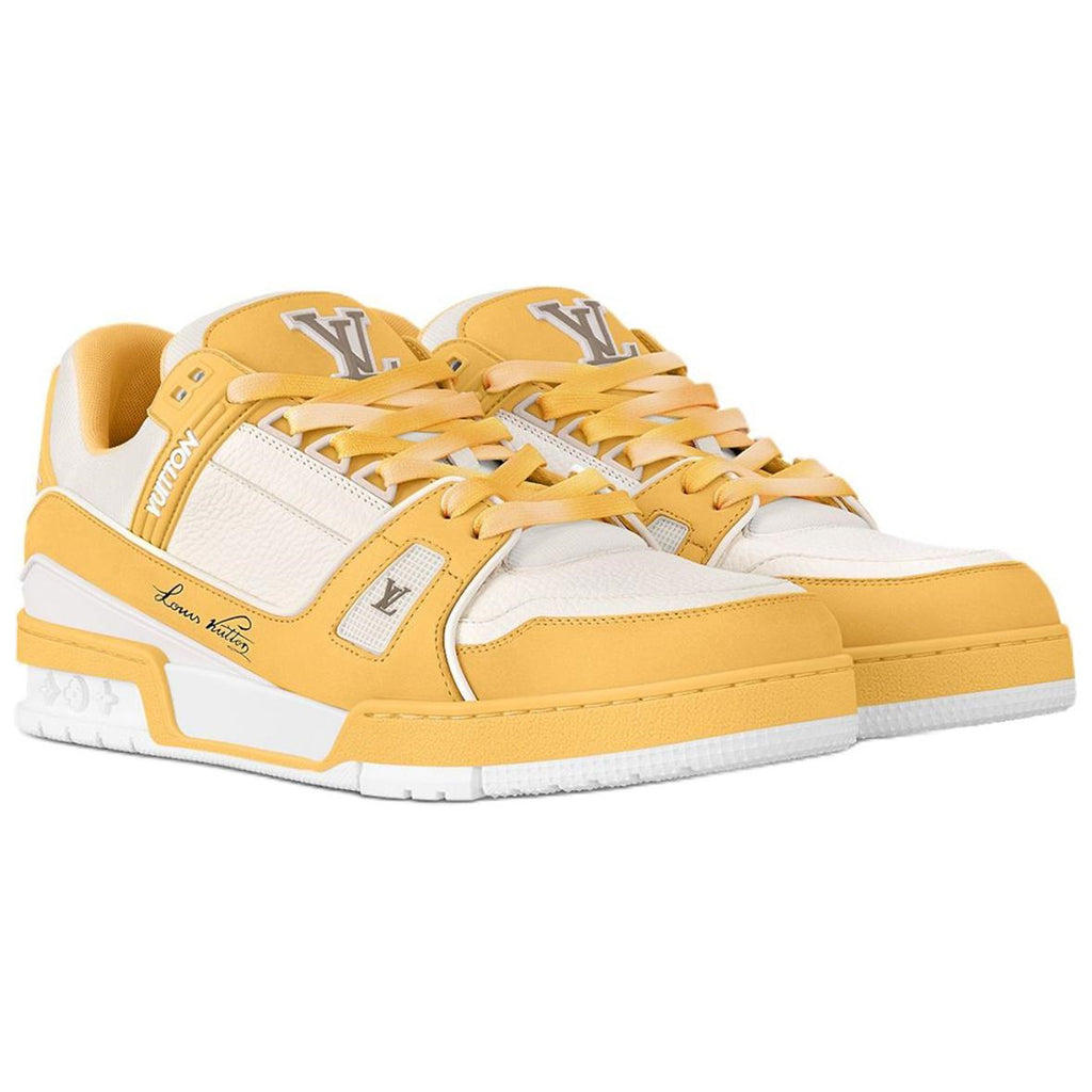 Louis Vuitton Trainer Men's Low-Top Sneakers, Yellow & White