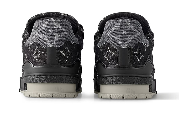 LOUIS VUITTON Trainer Unisex Black & Grey Monogram Denim Sneakers